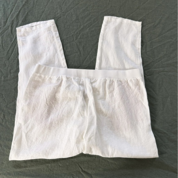 J.Jill Love Linen 100% Linen White Pull on Ankle Pants Womens Large New - Picture 7 of 7
